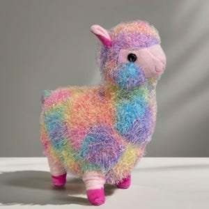 Colorful rainbow llama plush toy from Vivantoy